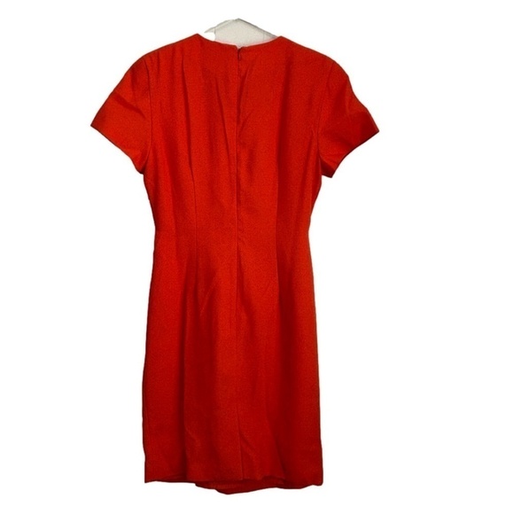 NWT Kathy Che orange fully lined dress with beautiful front pleating size 8 - Picture 2 of 12